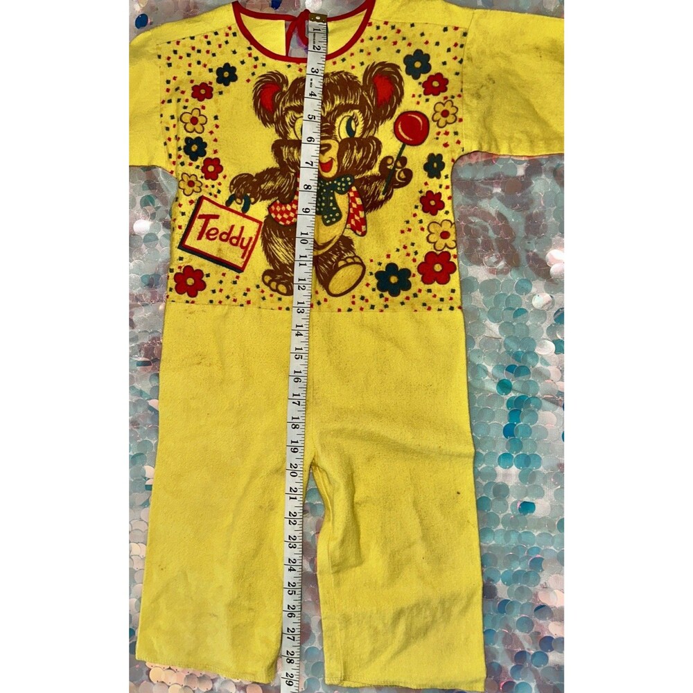 True Vintage 1960’s Child’s Halloween Costume Ben Cooper Teddy Bear Yellow - Picture 12 of 13